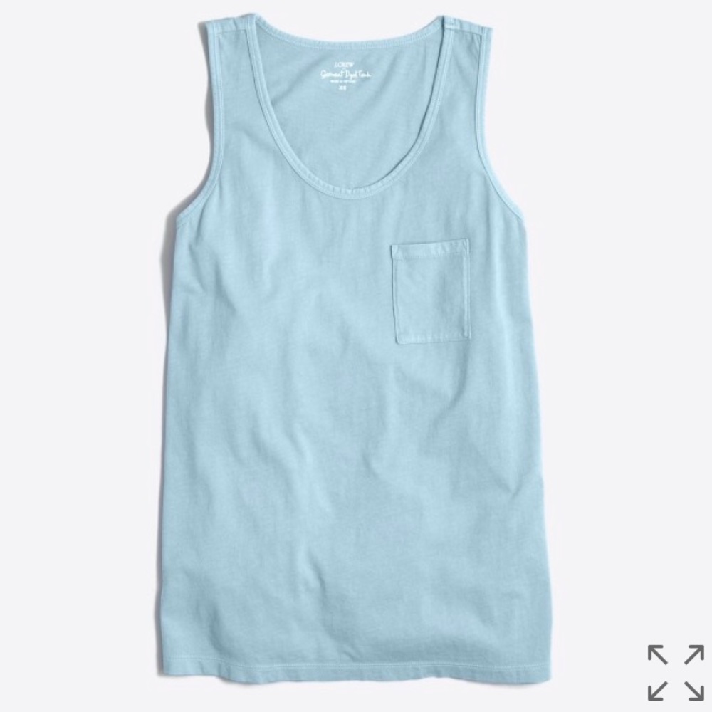 J Crew Garment dyed tank pale blue medium NWOT